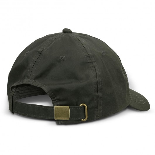 Dark Olive Oilskin Caps Back